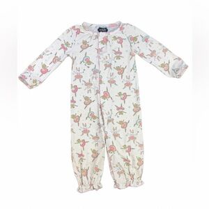 MUD PIE Baby Girl Ballerina Print Bamboo One Piece Romper - 3-6M